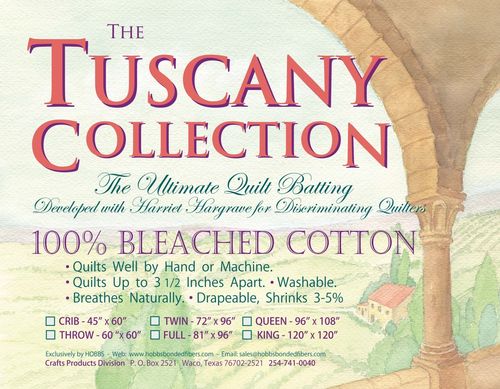 Hobbs Vlies Tuscany Baumwolle, gebleicht - King Size - 120" x 120" (3,04m x 3,04m)
