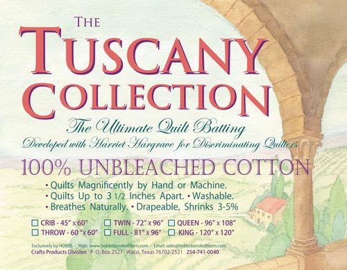 Hobbs Vlies Tuscany Baumwolle, ungebleicht  - King Size - 120" x 120" (3,04m x 3,04m)