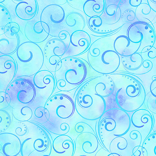Swirling Splendor 108“ - Aqua