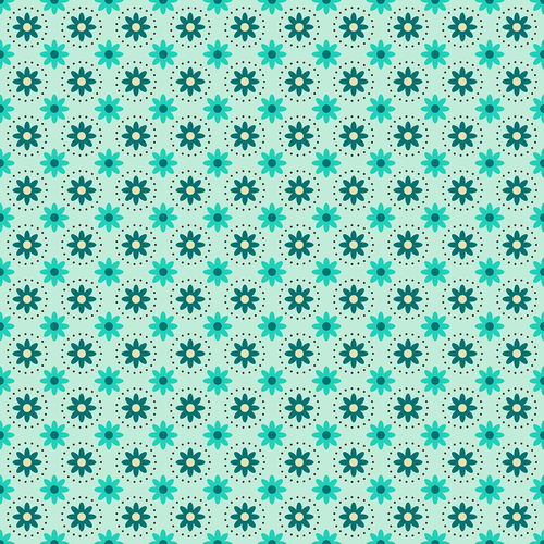 From the Desk of... - Daisies in Circles - Mint Fabric