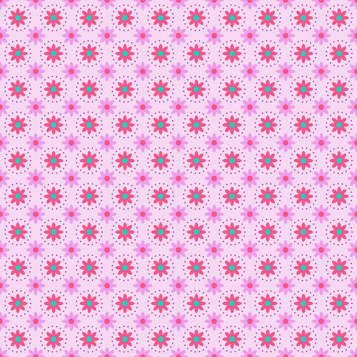 From the Desk of... - Daisies in Circles - Light Magenta Fabric