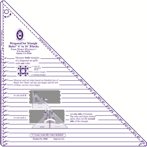 Diagonal Set Triangle Ruler - Cut-n-Flip - Large (6-16 inch)