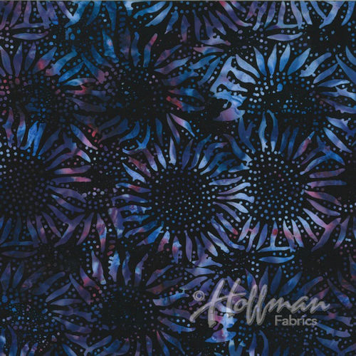 Sunflowers Batiks - Black Grape