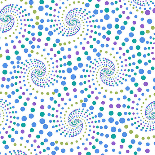 Dotted Spirals Multi/White