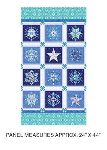 Winter Jewels -  Snowflake Panel Blue