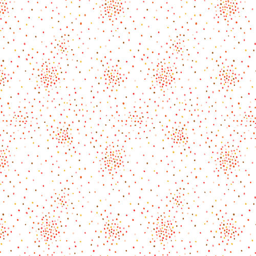 Miniature Minis - Dapple Dots - Orange White Fabric